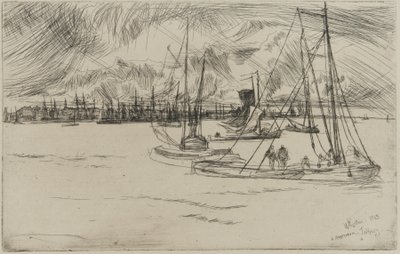 Amsterdam vom Tolhuis, 1863 von James Abbott McNeill Whistler